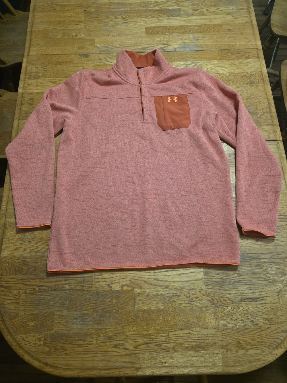 Under Armour Men’s Orange Quarter Snap Pullover With Pocket